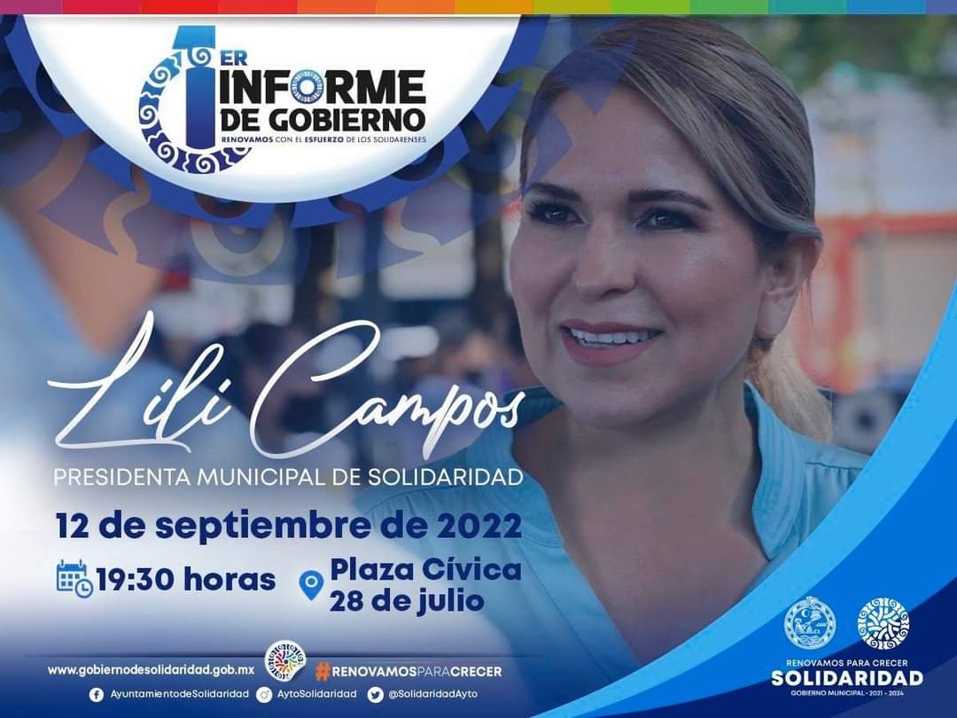 1.er informe de gobierno de lili campos. Plaza Cívica