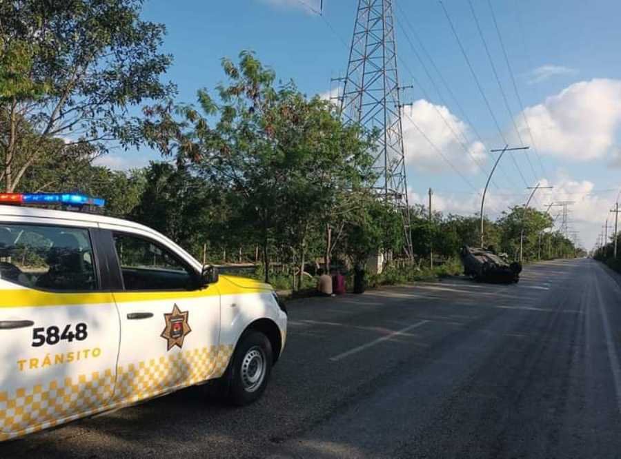 Accidente de tráfico en Cancún deja a dos personas heridas