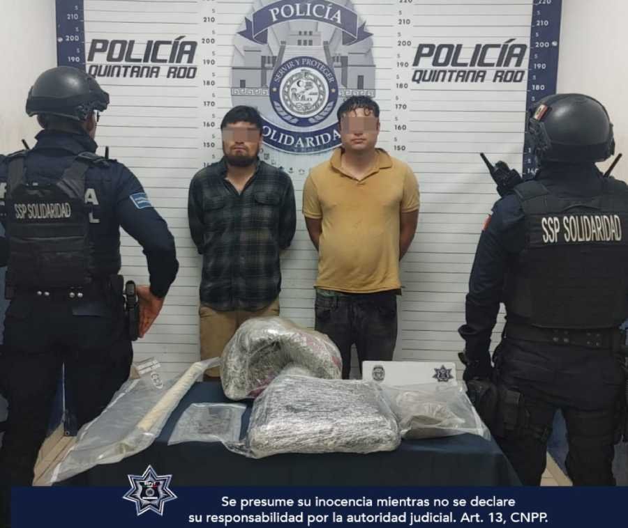 Pareja arrestada por posesión de drogas en Playa del Carmen