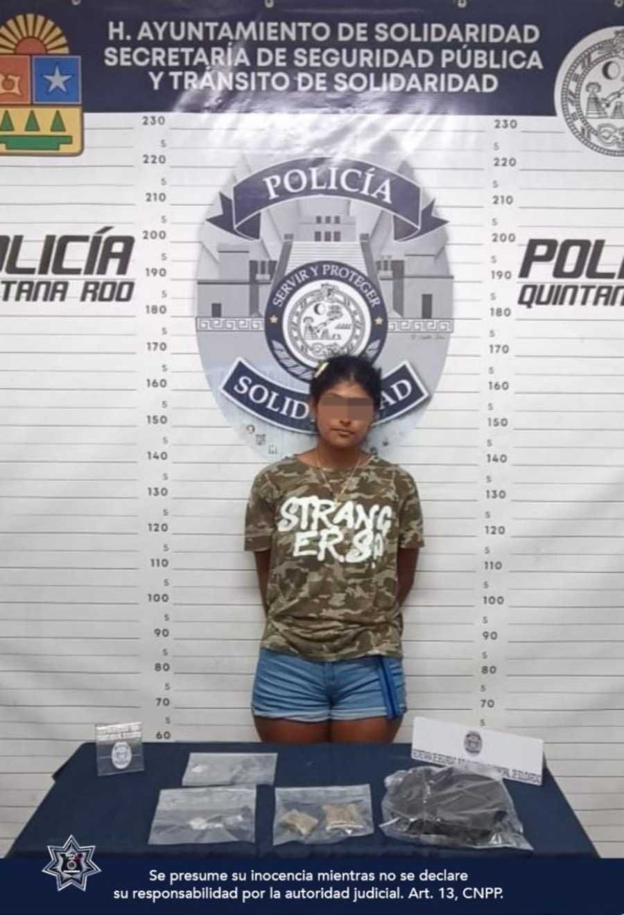 Joven detenida en Playa del Carmen con drogas ilícitas