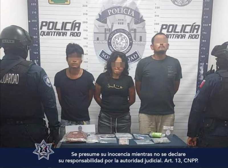 Operativo policial en Playa del Carmen asegura más de 190 dosis de droga y detiene a seis personas