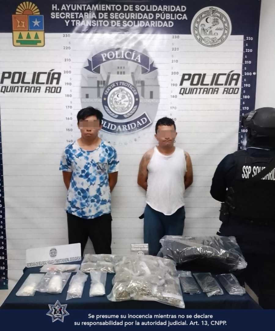 Pareja de narcotraficantes detenidos en Playa del Carmen