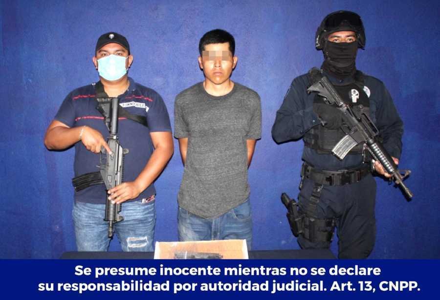 Detenido en Cancún con drogas y arma de fuego en la delegación Bonfil