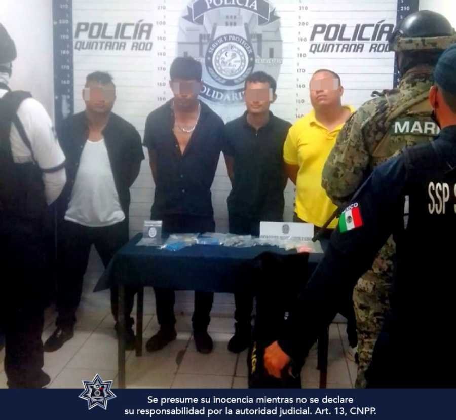 Operativo antidrogas en Playa del Carmen: seis personas detenidas con diferentes tipos de drogas