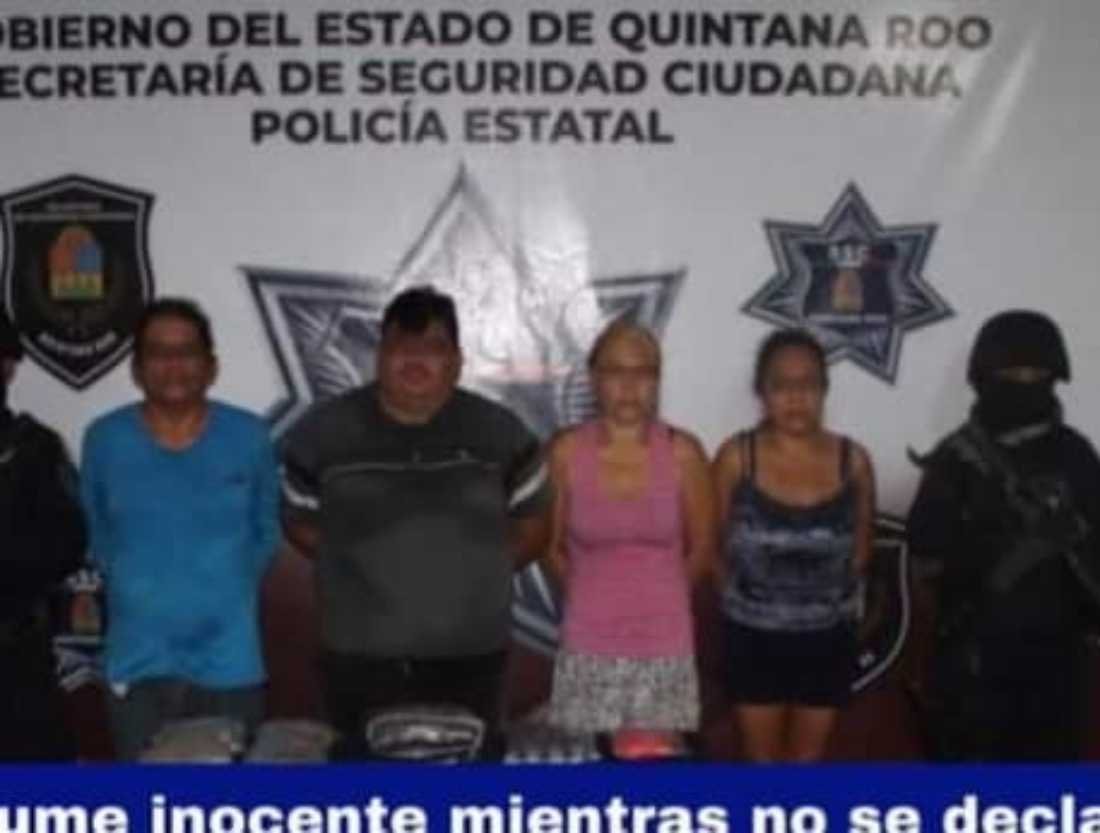 Arrestados cuatro individuos en Cancún por delitos relacionados con drogas