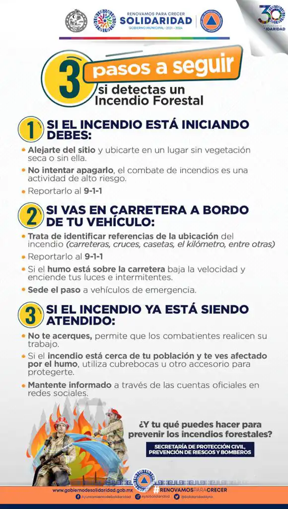 Gobierno municipal emite recomendaciones para prevenir incendios y siniestros en Solidaridad