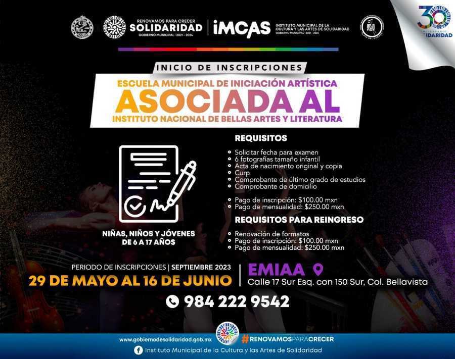 Inscripciones abiertas para la Escuela de Iniciacion Artistica en colaboracion con el INBAL 1