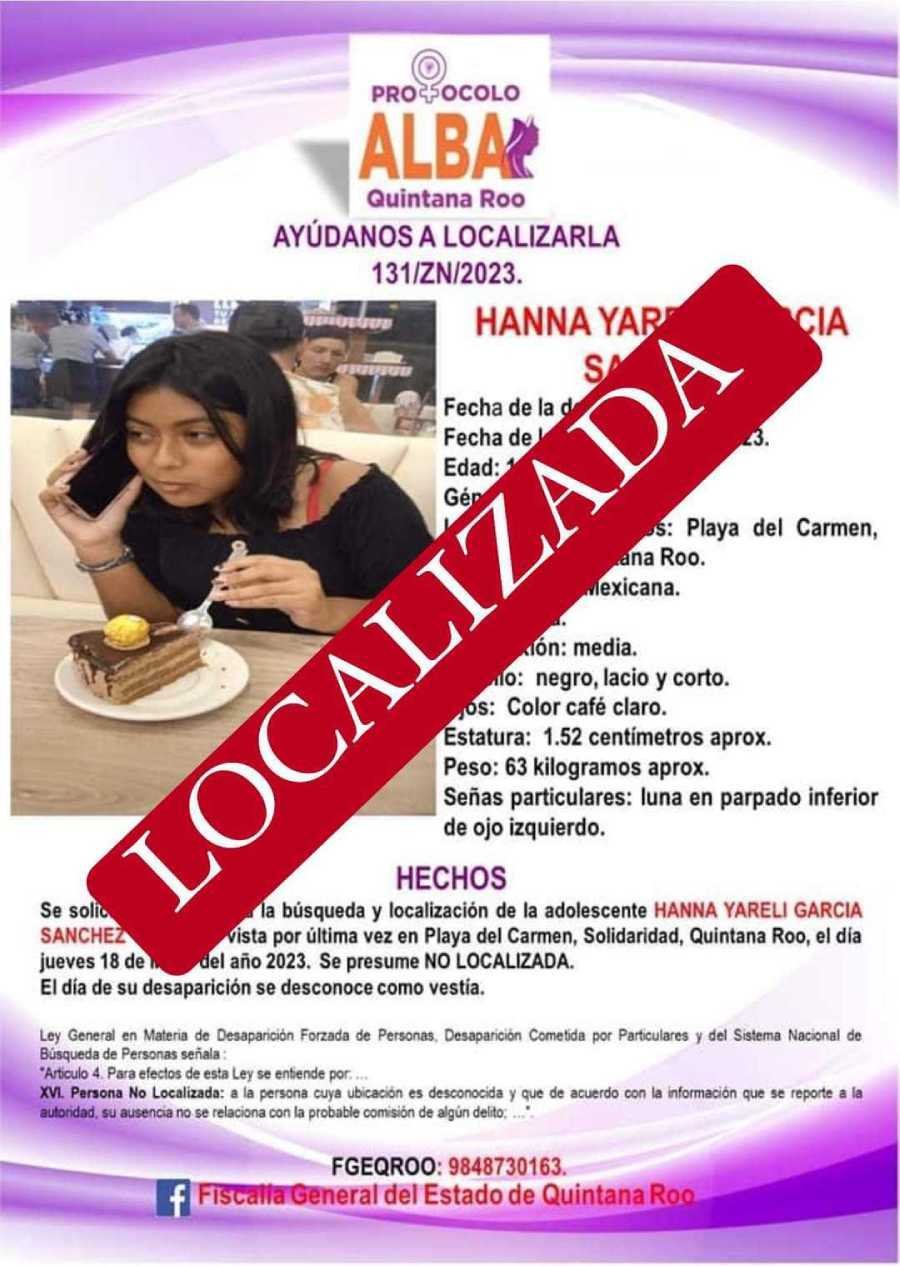 Menores Localizadas en el Fraccionamiento Villas del Sol