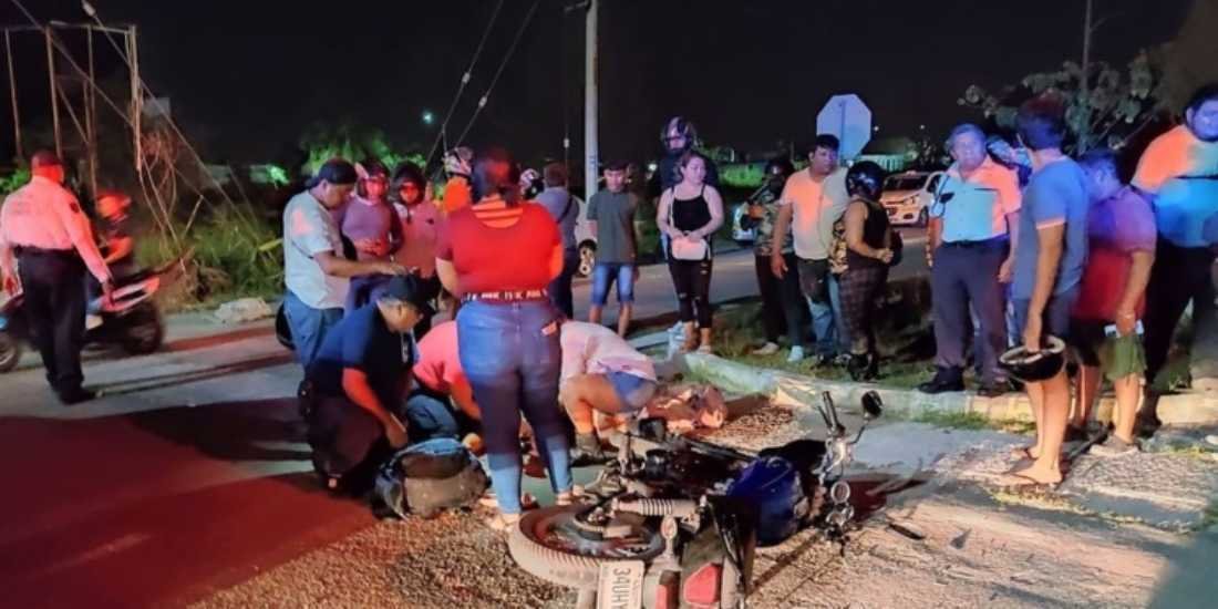 Mujer resulta herida tras colisión vial