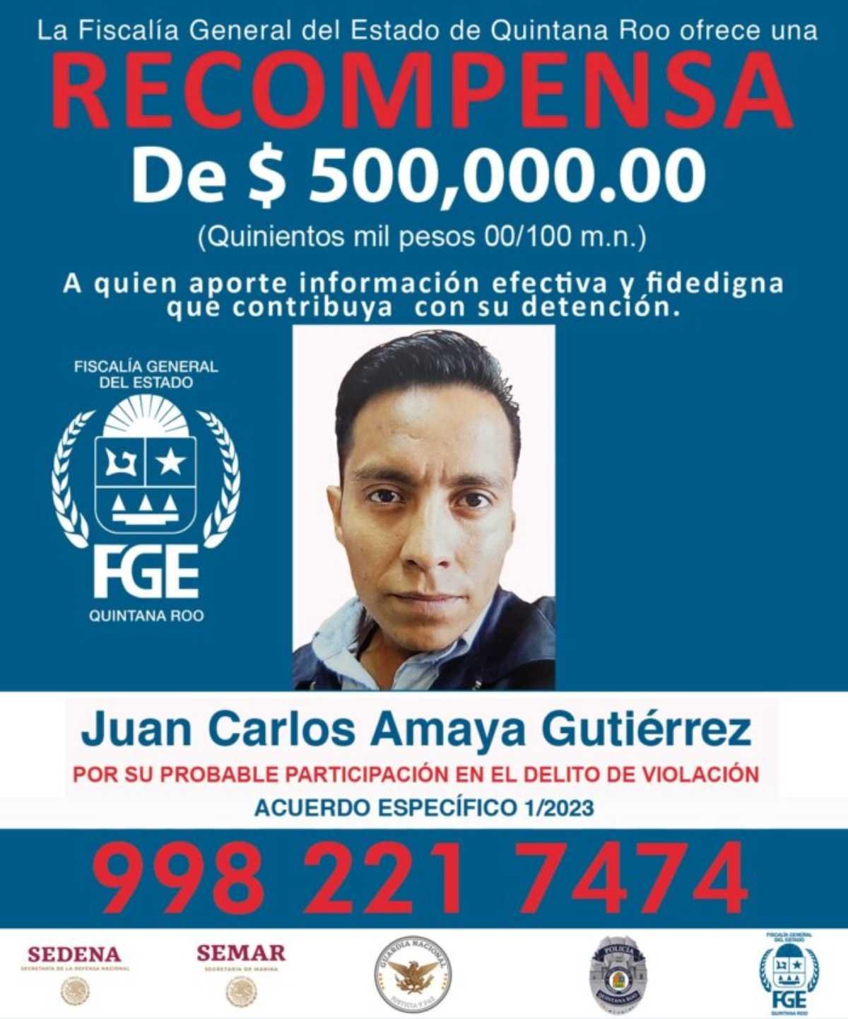 Ofrecen 500 Mil Pesos de Recompensa por Datos que Ayuden a Capturar a Presunto Agresor Sexual