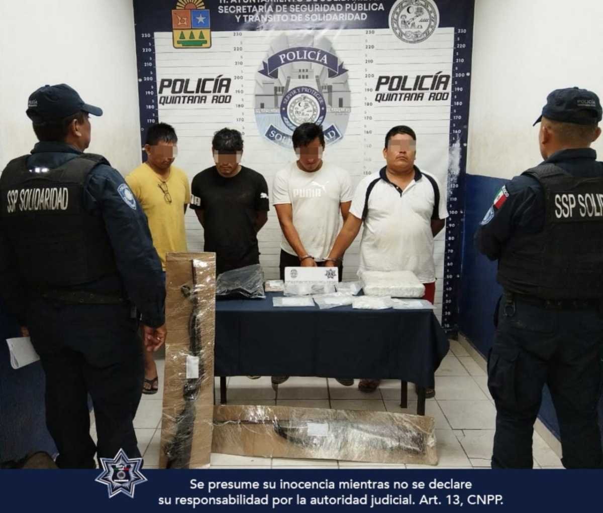 Operativo contra el narcomenudeo en Solidaridad: Policía Municipal detiene a 7 personas y asegura armas y drogas