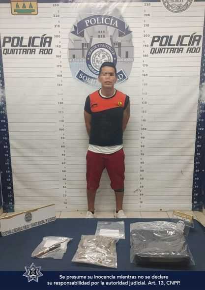 Policía de Playa del Carmen detiene a traficante de drogas