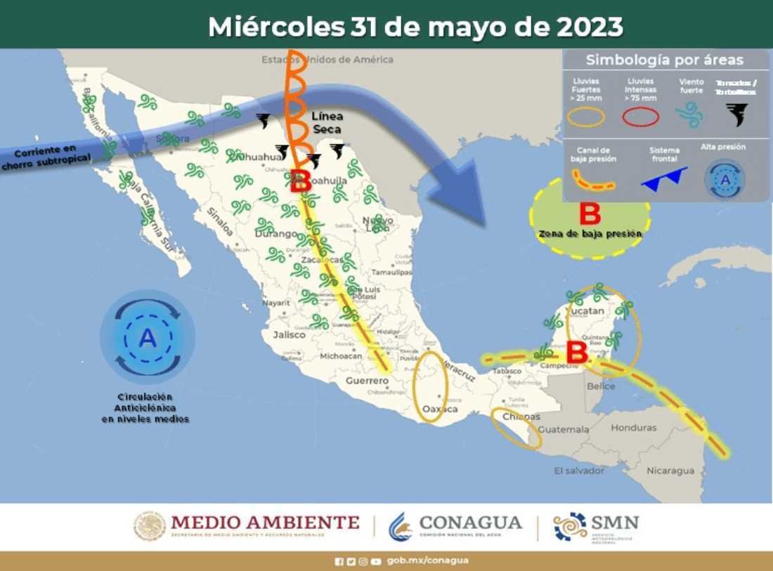 Se emiten advertencias por pronóstico de lluvias intensas en Quintana Roo