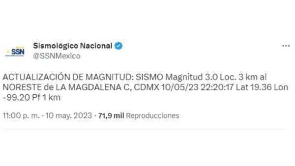 Sismo de 3.0 sacude a la Ciudad de México con epicentro en Magdalena Contreras 2 Sismo de 3.0 sacude a la Ciudad de Mexico con epicentro en Magdalena Contreras 1