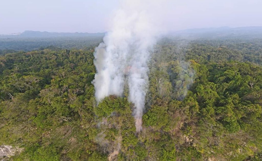 Supervisa IPCET incendio forestal en cerro Las Palomas de Macuspana