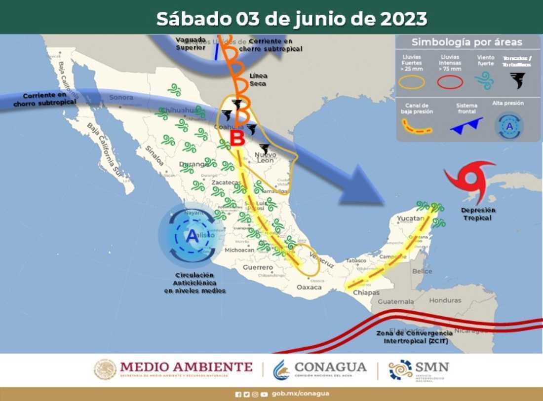 Aviso de precipitaciones aisladas en Quintana Roo debido a la depresión tropical 'Arlene'