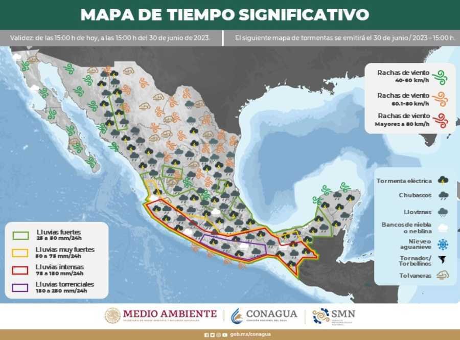 Aviso de precipitaciones intensas en Quintana Roo 1