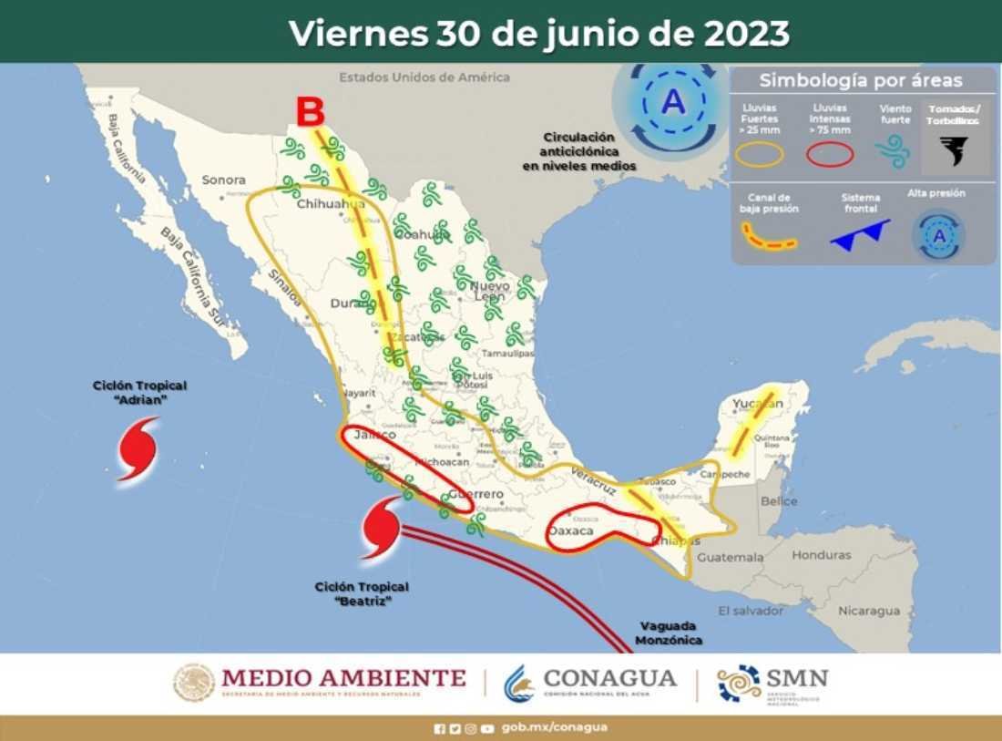 Aviso de precipitaciones intensas en Quintana Roo