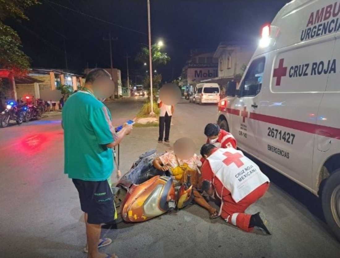 Choque en Felipe Carrillo Puerto: Motociclista herida tras colisión con conductor ebrio