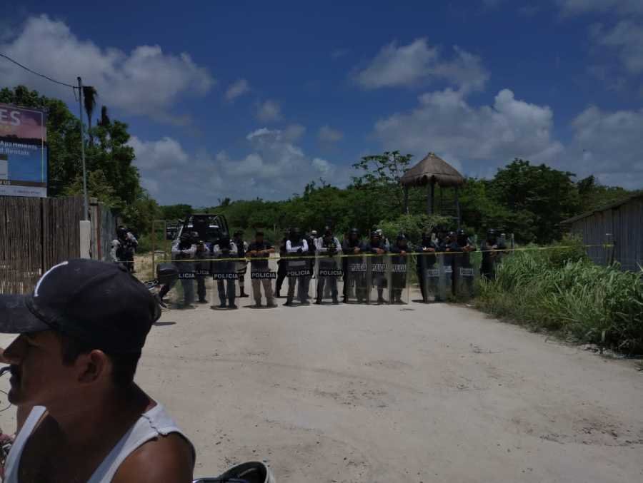 Estudio topografico en Mahahual desencadena despliegue policial 1
