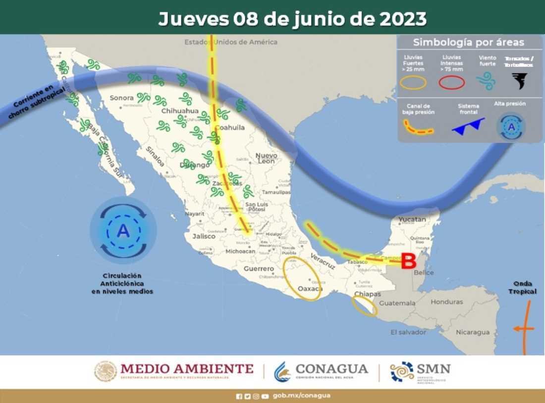 Pronostican intervalos de lluvias y altas temperaturas en Quintana Roo