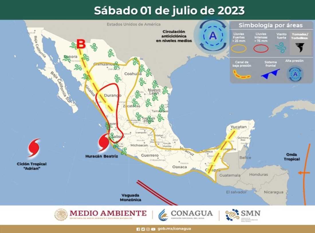 Pronóstico de lluvias dispersas en Quintana Roo