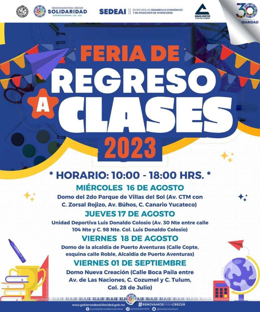 Invitación del Gobierno de Solidaridad a la Feria del Regreso a Clases