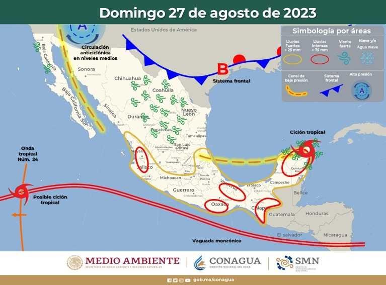 Pronostican lluvias torrenciales en Quintana Roo