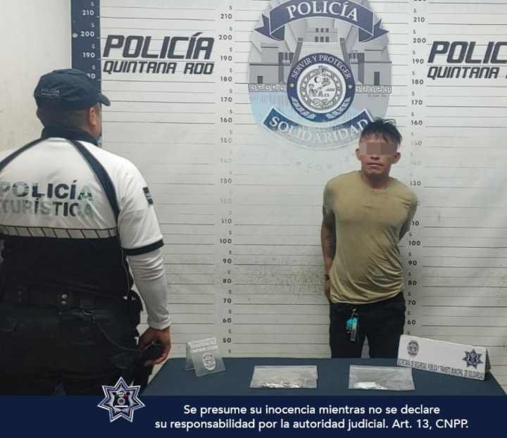 Detienen a Sospechoso con Sustancias Ilícitas en Playa del Carmen