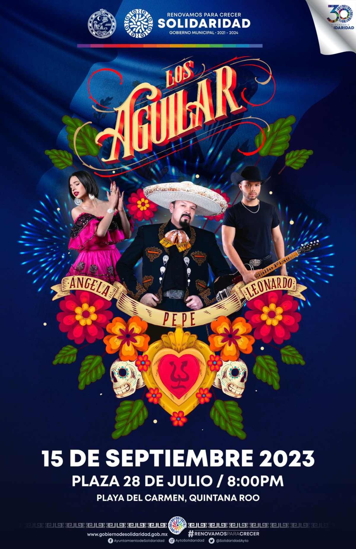 Espectacular Concierto de “Los Aguilar” el 15 de Septiembre en Playa del Carmen