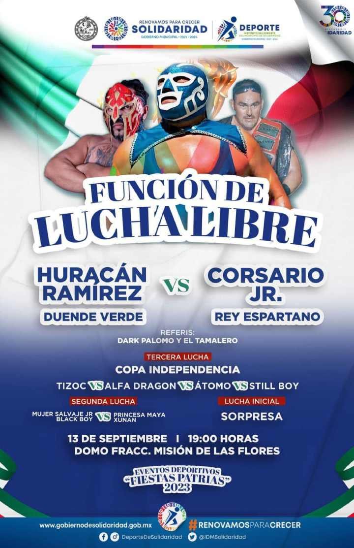 Huracán Ramírez Lidera el Espectáculo de Lucha Libre en las "Fiestas Patrias"