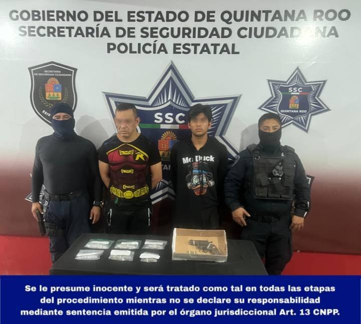 Arresto de Dos Sospechosos con Drogas y Arma de Fuego Tras Persecución y Colisión
