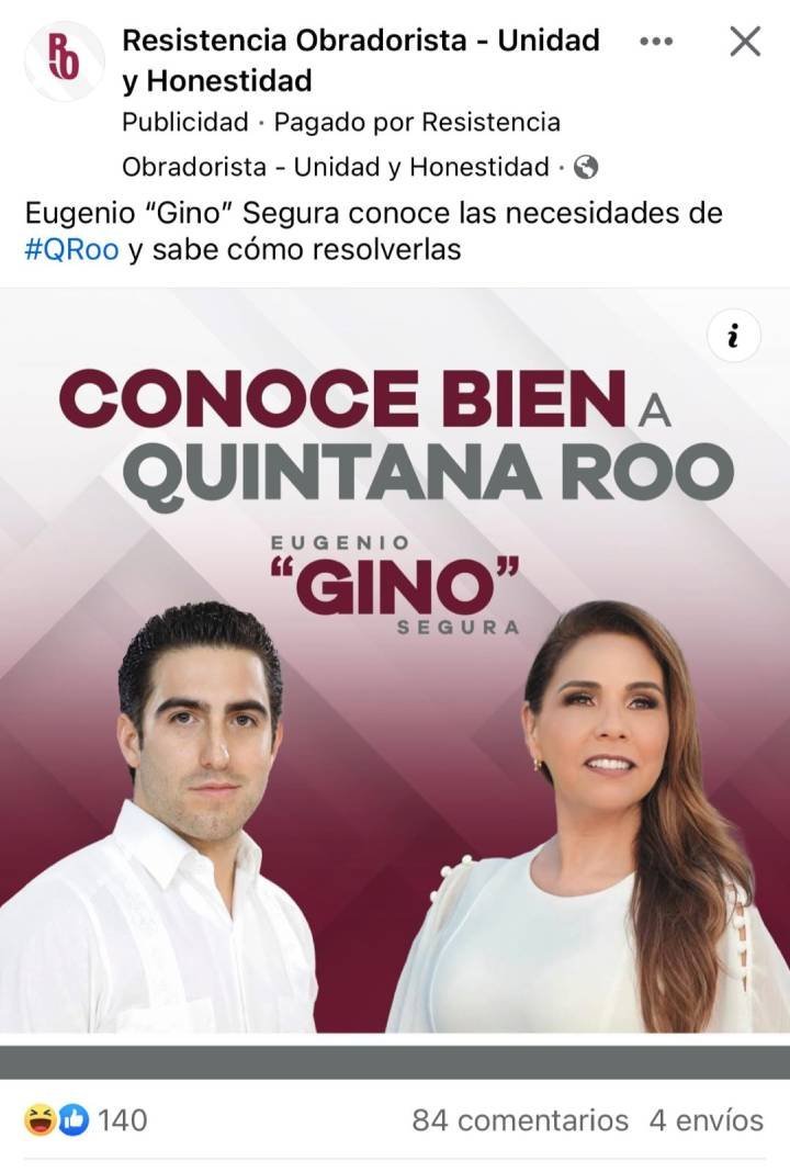 Pago de Anuncios para Impulsar a Eugenio Segura como Aspirante por Morena