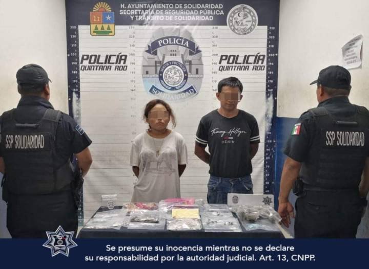 Pareja Arrestada con Casi 200 Unidades de Drogas en Playa del Carmen