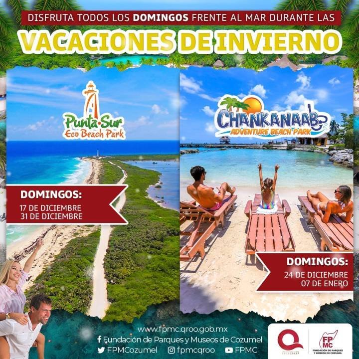 Apertura alternada de Parques en Diciembre para la Comunidad de Cozumel