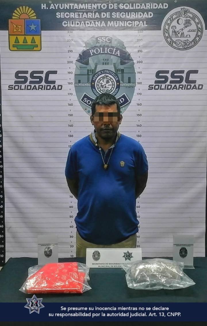 Aprehendido con drogas en Playa del Carmen