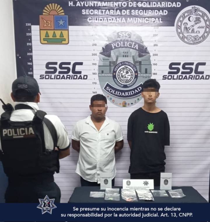 Aprehendidos dos individuos con sustancia sospechosa en Playa del Carmen