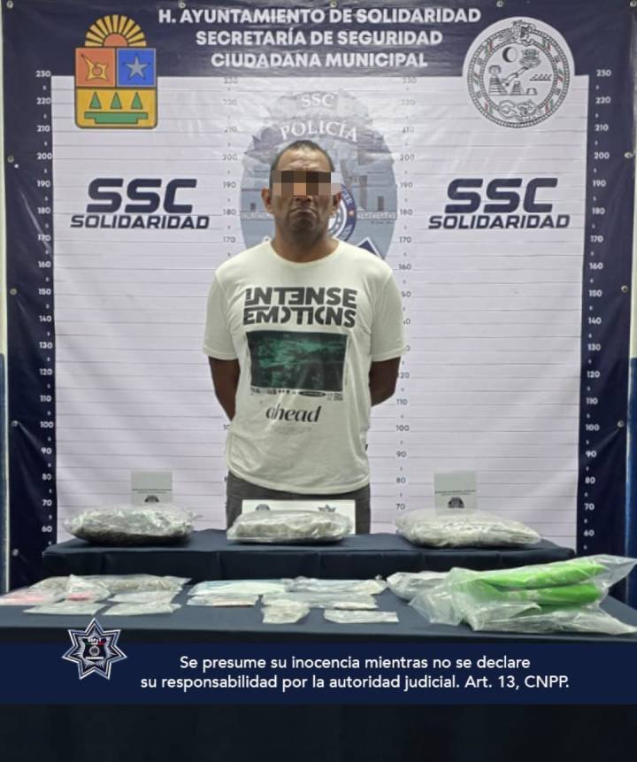 Capturan a Individuo con Diversas Sustancias en Playa del Carmen