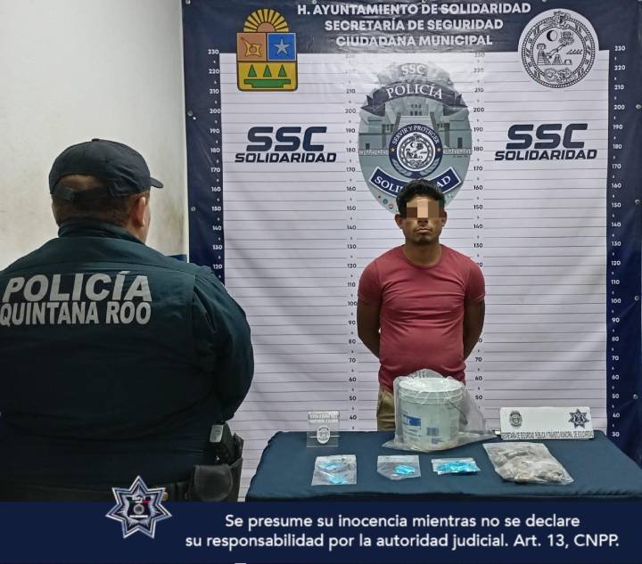 Capturan a individuo con sustancias ilícitas en Playa del Carmen
