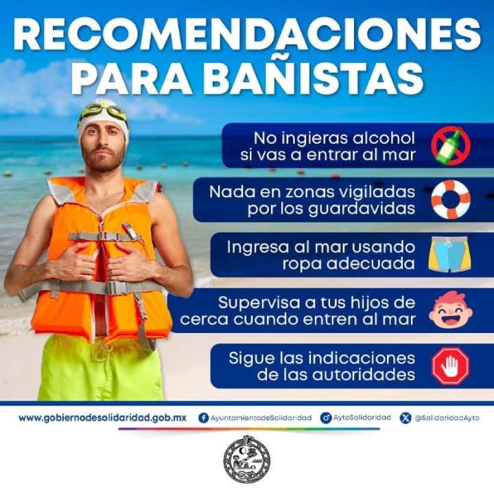 Refuerzan con guardavidas playas de Solidaridad