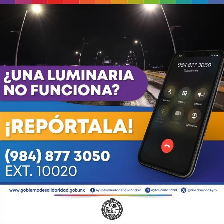 Reportar las luminarias en mal estado