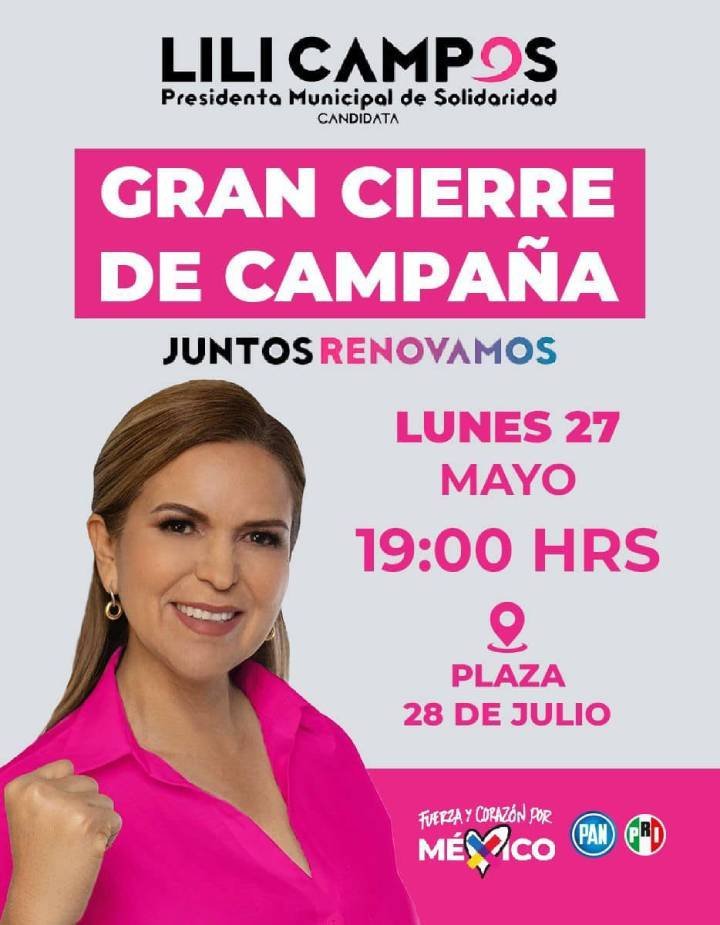 Invita Lili Campos a su cierre de campaña