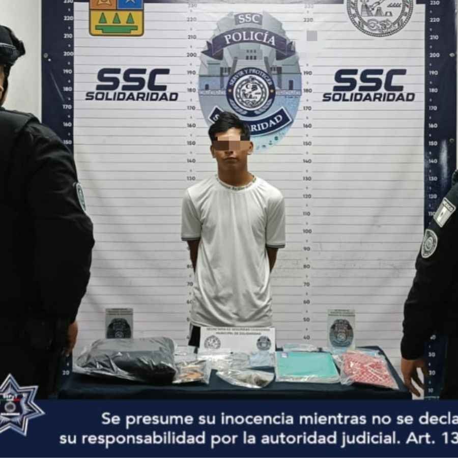 Detienen a hombre por presuntos delitos contra la salud en Solidaridad en la Colosio