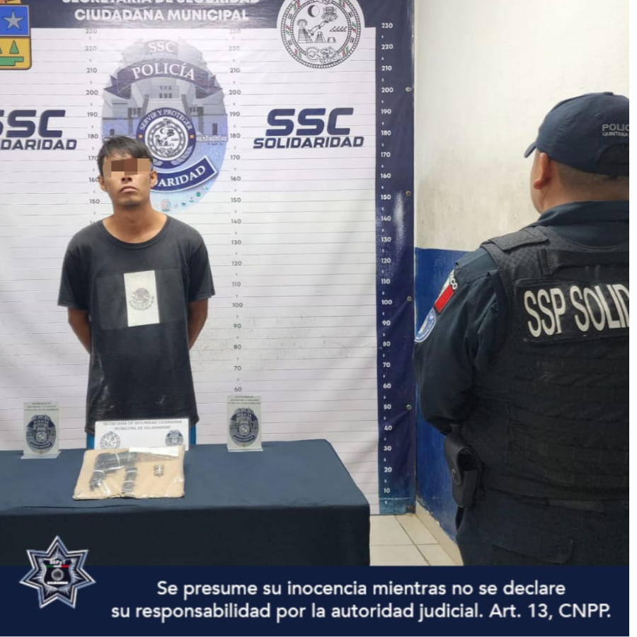 Rescatan a mujer y aseguran a hombre armado en colonia 28 de julio en Playa del Carmen