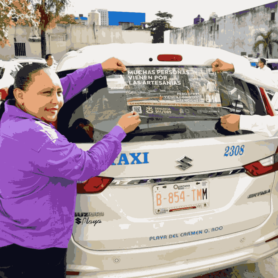 Sindicato de taxistas de Lázaro Cárdenas del Río se suma a campaña para prevenir trabajo y trata infantil