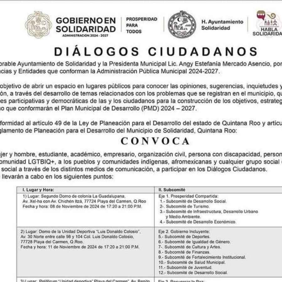 Llaman a solidarenses a participar en la creación del Plan Municipal de Desarrollo