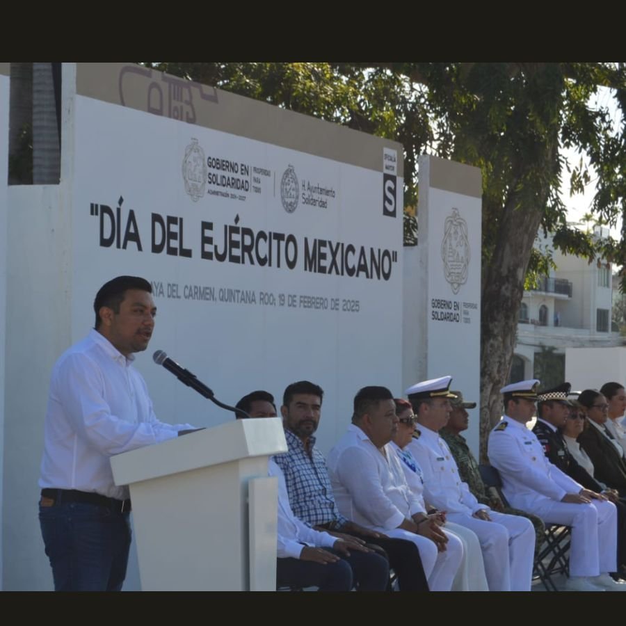 Conmemoran en Solidaridad el “Día del Ejército Mexicano”