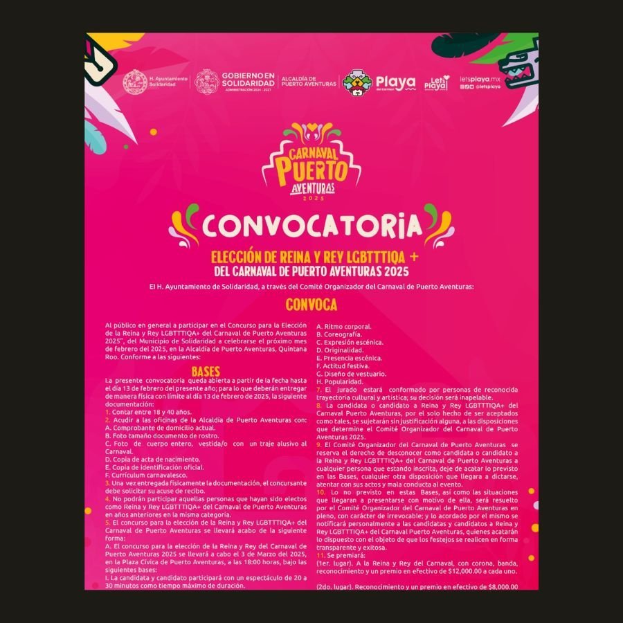 Convocan a participar en Carnaval de Playa del Carmen, "Caribe Neón"